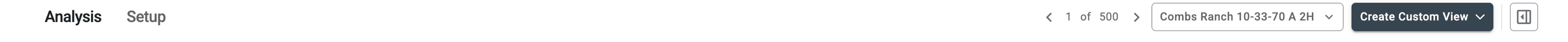 Ambyint — analysis header, from setup tabs to custom view
