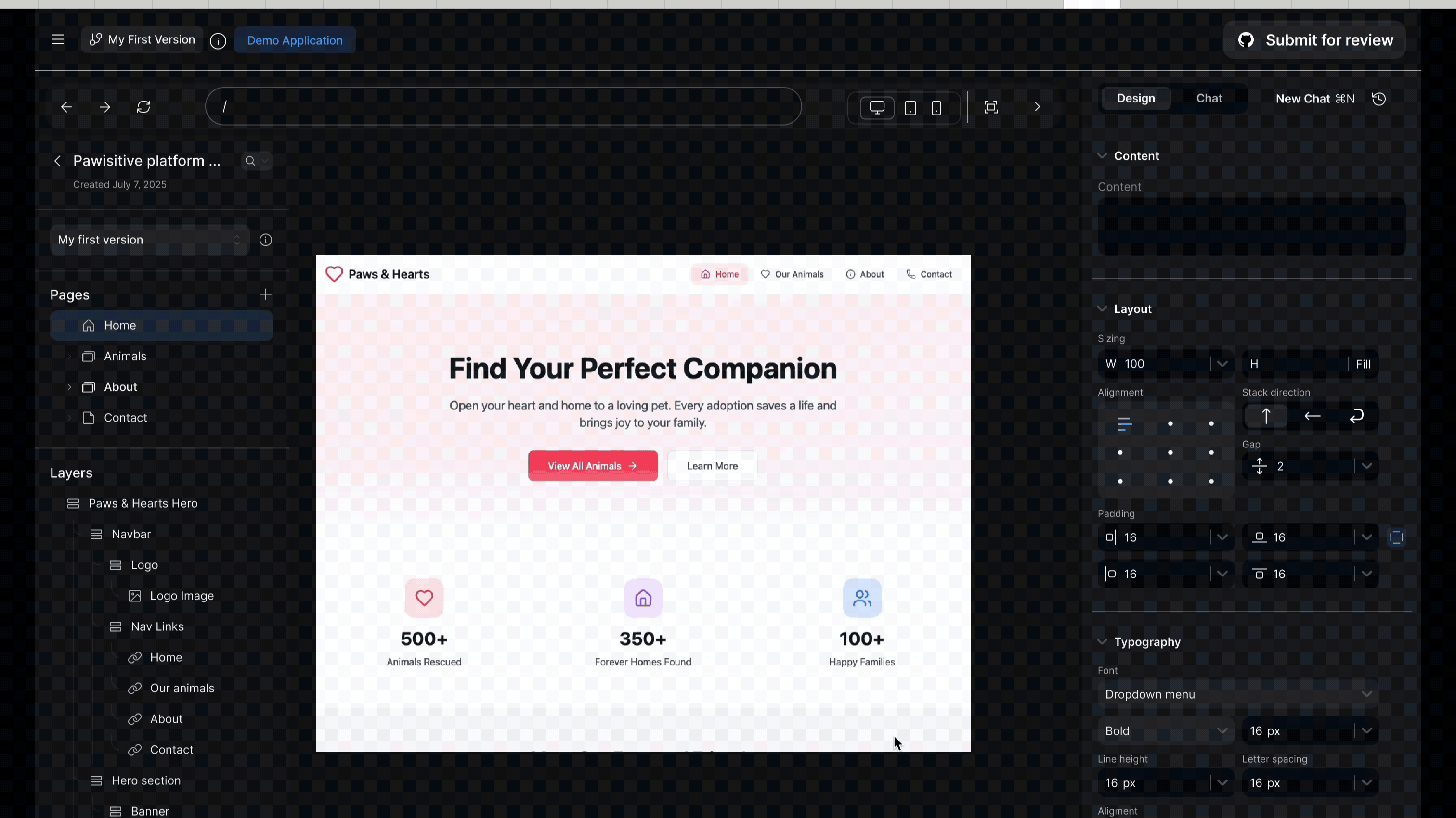 Ion Design — AI-native design tool demo